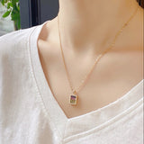 Rainbow Sapphire Pendant in 18k Yellow Gold
