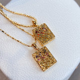 Rainbow Sapphire Pendant in 18k Yellow Gold