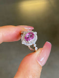 1.15ct Unheated Pink Sapphire Ring in 18k Yellow Gold
