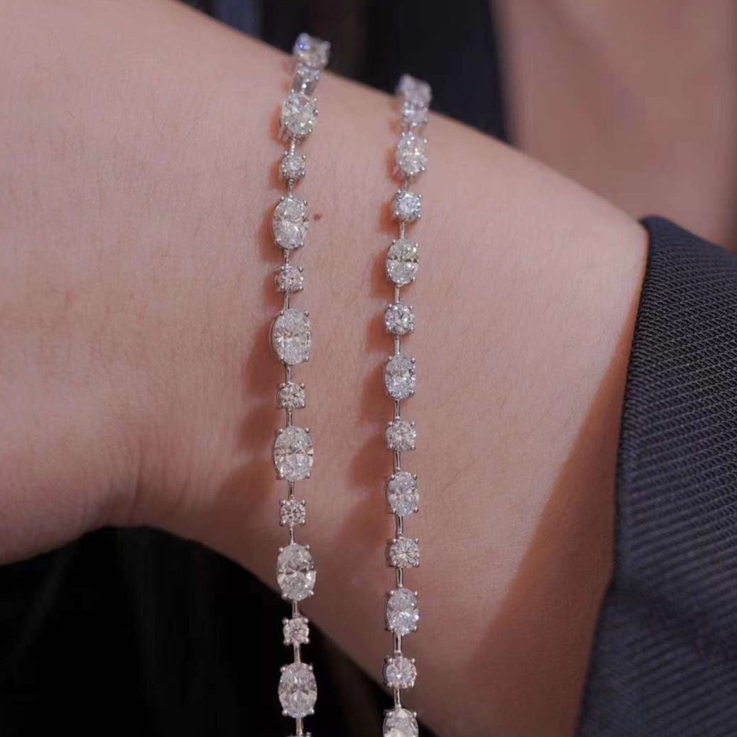 Oval sales diamond bracelet